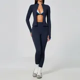 NS6116-3 · Deep Well Blue Deep Well Blue Women's Yoga Set Bare Feel Fitness 3 Piece