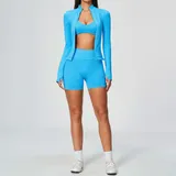 Sky Azure Women's Supportive Fitness Yoga Activewear Set 3 Piece