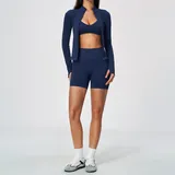 Ink Blue Women's Supportive Fitness Yoga Activewear Set 3 Piece