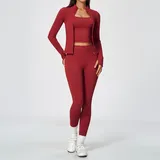 Frost Red Fitted Running Women's Yoga Activewear Set 3 Piece
