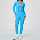 RS5112-3 · Sky Azure Sky Azure Fitted Running Women's Yoga Activewear Set 3 Piece