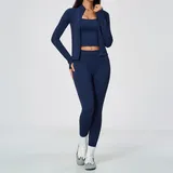 RS5112-4 · Ink Blue Ink Blue Fitted Running Women's Yoga Activewear Set 3 Piece