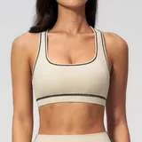 Rice Apricot Women's Brushed Color Block Workout Bra