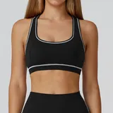 SB2036-2 · Jet Black Jet Black Women's Brushed Color Block Workout Bra