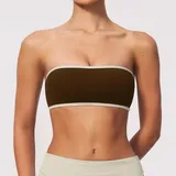 Espresso Black Women's Breathable Color Block Sports Bra