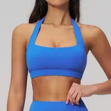 Cloisonne Blue Women's Backless Summer Sports Bra