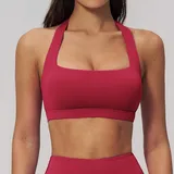 Cherry Red Women's Backless Summer Sports Bra