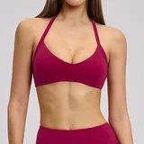 Raspberry Red Women's Brushed Backless Yoga Bra