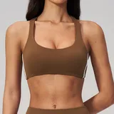 SB4539-1 · Chestnut Brown Chestnut Brown Women's Color Block Supportive Workout Bra