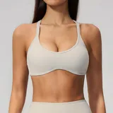 SB5560-1 · Pearl Grey Pearl Grey Women's V Neck Summer Sports Bra