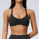 SB5560-2 · Jet Black Jet Black Women's V Neck Summer Sports Bra