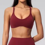 Ankola Red Women's V Neck Summer Sports Bra