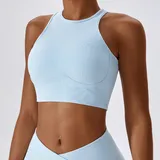 Sky Blue Women's Fitted Supportive Workout Bra