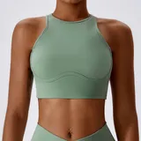 Basil Green Women's Fitted Supportive Workout Bra