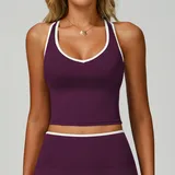 Kyoho Purple Women's Backless Running Sports Bra