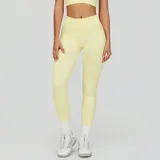 Cream Yellow Women's Yoga Slimming Seamless Leggings