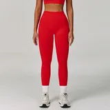 Bright Red Women's Yoga Slimming Seamless Leggings