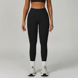 Jet Black Women's Yoga Slimming Seamless Leggings