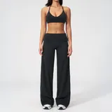 Jet Black Women's Foldover Sports Bra Shorts Set