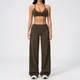 SS5529-4 · Espresso Black Espresso Black Women's Foldover Sports Bra Shorts Set