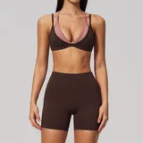 SS6116-2 · Dark Brown Dark Brown Women's Bare Feel Lightweight Yoga Set