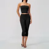 SS8793-2 · Jet Black Jet Black Women's Padded Fitted Yoga Set