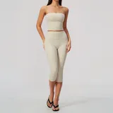 Oat Apricot Women's Padded Fitted Yoga Set