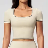 ST2036-1 · Rice Apricot Rice Apricot Running Women's Short Sleeve Top Short Sleeve Fitted