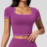 ST2036-2 · Mulberry Purple Mulberry Purple Running Women's Short Sleeve Top Short Sleeve Fitted