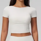 Pearl Grey Yoga Women's Short Sleeve Top Short Sleeve Brushed