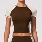 Espresso Black Women's Short Sleeve Top Running Short Sleeve Fitted
