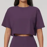ST3091-3 · Dai Purple Dai Purple Women's Yoga Short Sleeve Top Crew Neck Relaxed