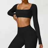 Jet Black Running Women's Short Sleeve Top Long Sleeve Brushed