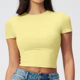 Lemon Yellow Running Pilates Women's Short Sleeve Top Short Sleeve