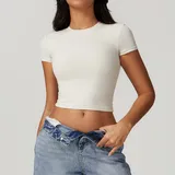 Cream Almond Running Pilates Women's Short Sleeve Top Short Sleeve
