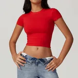 Bright Red Running Pilates Women's Short Sleeve Top Short Sleeve