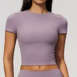 Lilac Women's Short Sleeve Top Short Sleeve Breathable Slimming