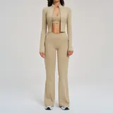 Light Camel Running Outdoor Women's Yoga Activewear Set 3 Piece