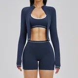 TS3562-2 · Abyss Blue Abyss Blue Women's Workout Fitness Yoga Activewear Set 3 Piece