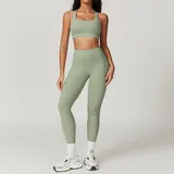 Bean Green Women's Backless Slimming Yoga Set