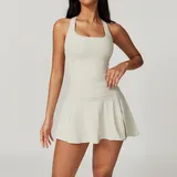 Gray Apricot Women's High Waist Backless Yoga Set