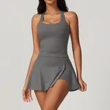 Free Grey Women's High Waist Backless Yoga Set
