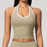 TT4506-3 · Linen Linen Women's Fitted Color Block Sports Bra