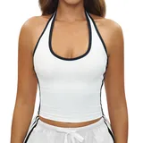 Swan White Women's Fitted Color Block Sports Bra
