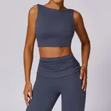Navy Blue Women's Fitted Supportive Yoga Bra
