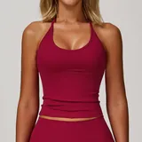 Raspberry Red Women's Padded Quick Dry Workout Top