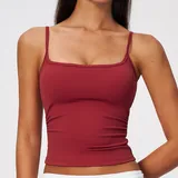 Pomegranate Red Women's Strappy Brushed Workout Top