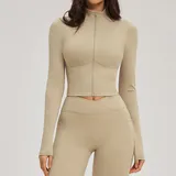 WJ2539-1 · Light Camel Light Camel Running Women's Stand Collar Jacket Bare Feel Fitted