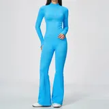 WJ5112-3 · Sky Azure Sky Azure Women's Lightweight Fitness Flared Yoga Workout Pants Seamless