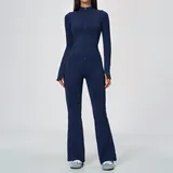 Ink Blue Women's Lightweight Fitness Flared Yoga Workout Pants Seamless